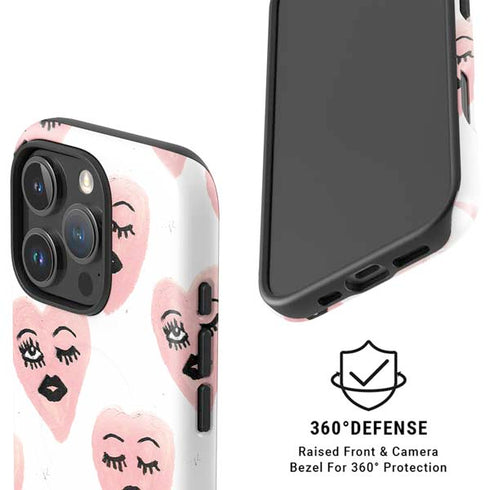 Bouffants and Broken Hearts Winking Hearts iPhone 16 Pro Magsafe Impact Case